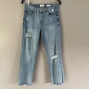 Kenzie Jeans Vintage Luxe The Slim Medium Wash Distressed Jeans‎ SZ 26/8